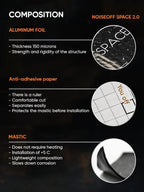 Space 2.0 Car Sound Deadening & Vibration Damping Mat – 20 PCs Self-Adhesive Mastic Sheets 250×370 mm - Surface-Safe, Moisture & Heat Resistant - Strong Adhesion to Metal & Plastic