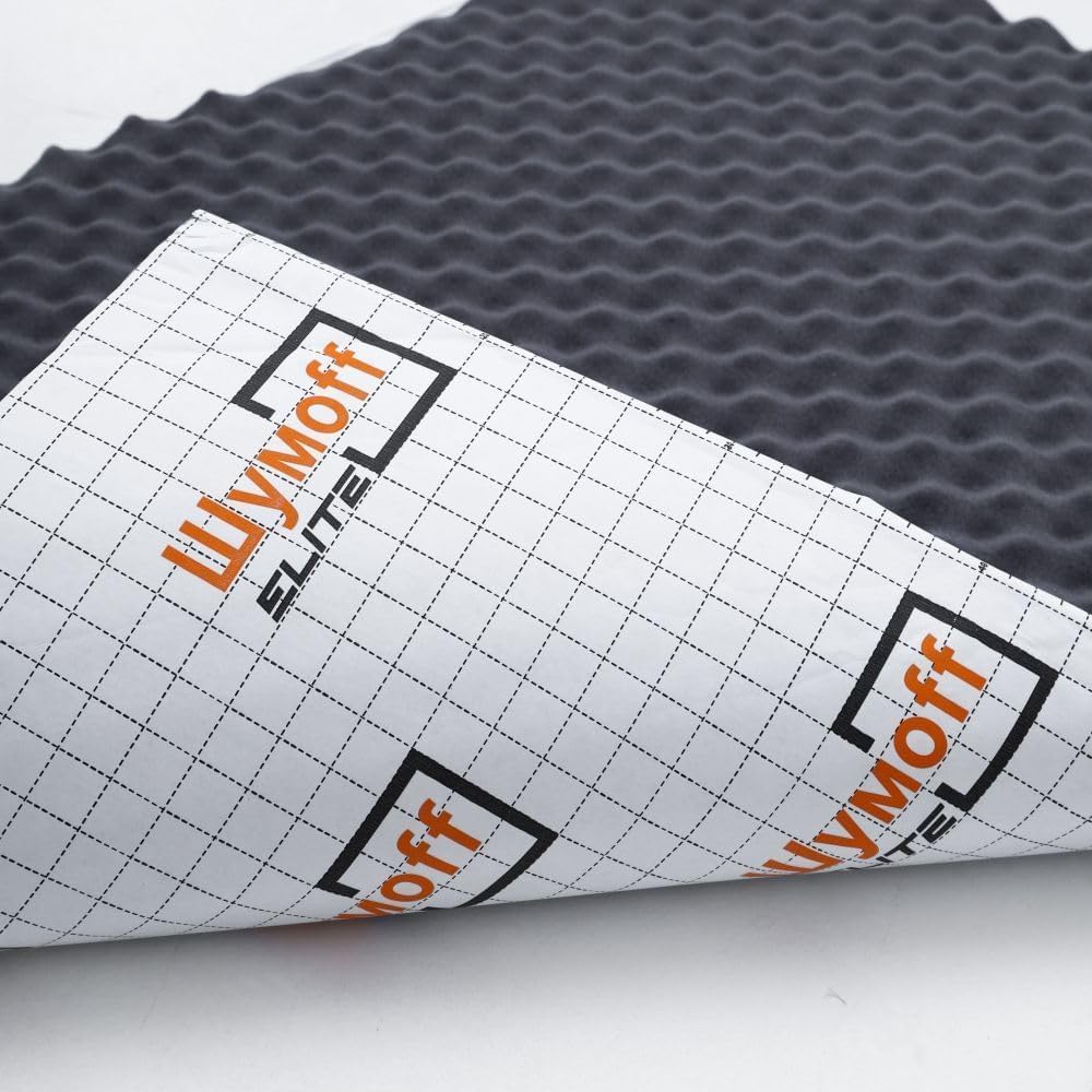 Ultimat W17 Car Sound Absorbing Foam – 5 PCs Noise Dampening Polyurethane Material 17mm Thickness – Cars Vibration Control Sheets 750x1000mm - Waterproof Adhesive for Car Floor, Hood & Arches