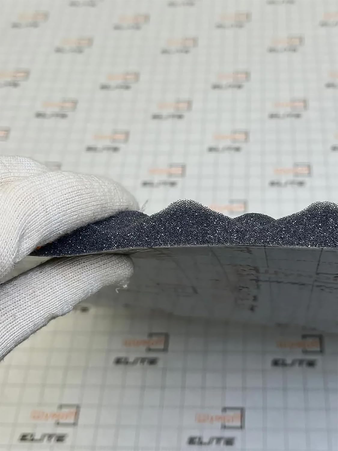 Shumoff Practik Flex A15 Sound Absorbing Foam – 6 Self-Adhesive Polyurethane Sheets 15mm (591 mil) Thick - Wave-Cut Noise Reduction Sealant - Sound Deadening Foam 12.1 Sqft Coverage - Sheet Size 19"L x 14"W