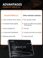 Space 2.0 Car Sound Deadening & Vibration Damping Mat – 20 PCs Self-Adhesive Mastic Sheets 250×370 mm - Surface-Safe, Moisture & Heat Resistant - Strong Adhesion to Metal & Plastic