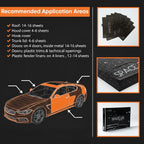 Space 2.0 Car Sound Deadening & Vibration Damping Mat – 20 PCs Self-Adhesive Mastic Sheets 250×370 mm - Surface-Safe, Moisture & Heat Resistant - Strong Adhesion to Metal & Plastic