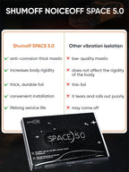 Space 5.0 Car Sound Deadening Mat – 10 PCs Vibration Damping Sheet 250×370 mm, Aluminum & Bitumen - Vibration Reduction & High Adhesion Sheet 5mm Multilayer - Heat Resistant (-45°C to +120°C)
