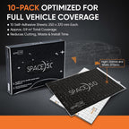Space 5.0 Car Sound Deadening Mat – 10 PCs Vibration Damping Sheet 250×370 mm, Aluminum & Bitumen - Vibration Reduction & High Adhesion Sheet 5mm Multilayer - Heat Resistant (-45°C to +120°C)