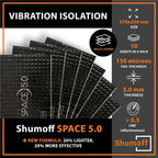 Space 5.0 Car Sound Deadening Mat – 10 PCs Vibration Damping Sheet 250×370 mm, Aluminum & Bitumen - Vibration Reduction & High Adhesion Sheet 5mm Multilayer - Heat Resistant (-45°C to +120°C)