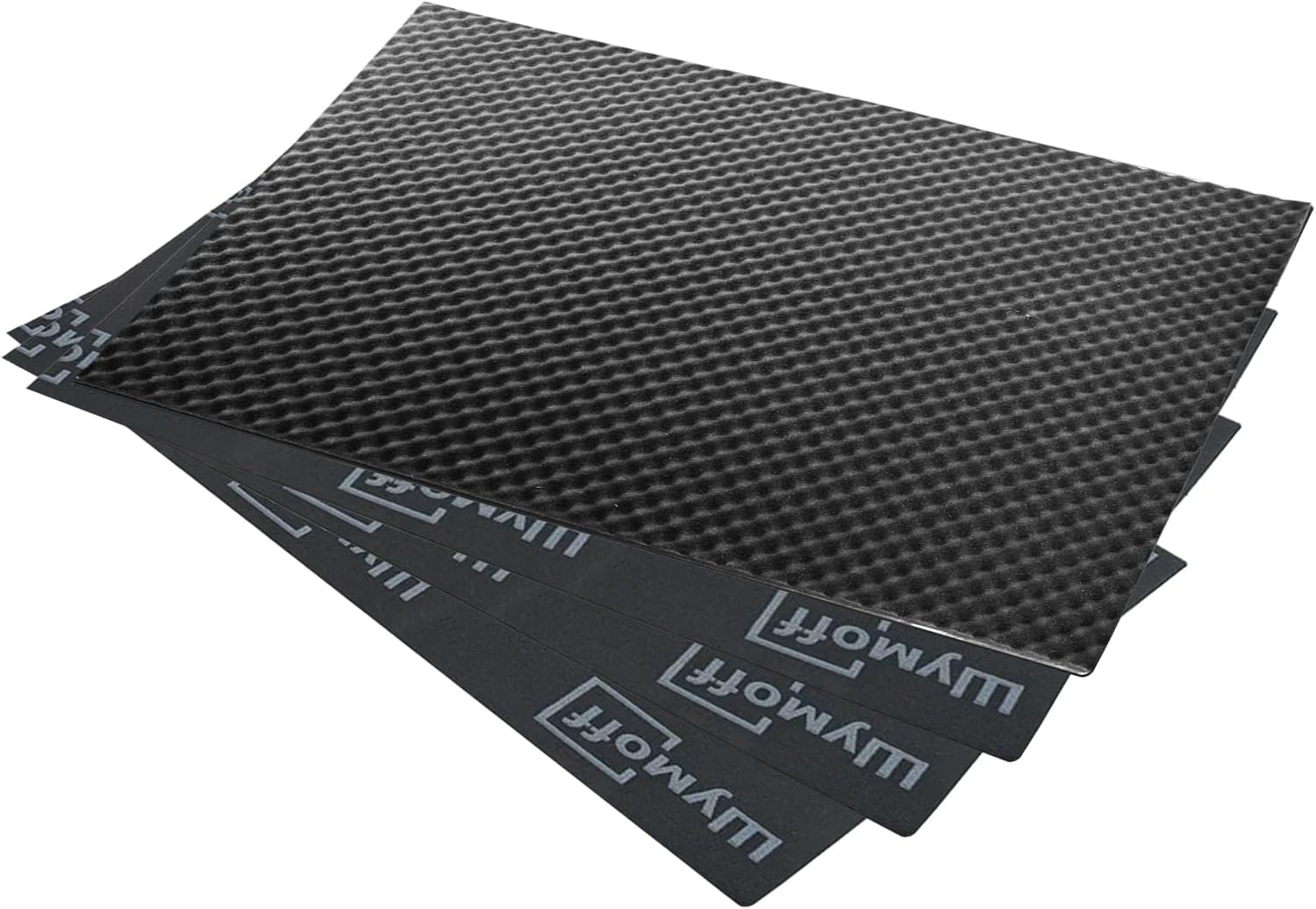 Shumoff Practik Flex A15 Sound Absorbing Foam – 6 Self-Adhesive Polyurethane Sheets 15mm (591 mil) Thick - Wave-Cut Noise Reduction Sealant - Sound Deadening Foam 12.1 Sqft Coverage - Sheet Size 19"L x 14"W