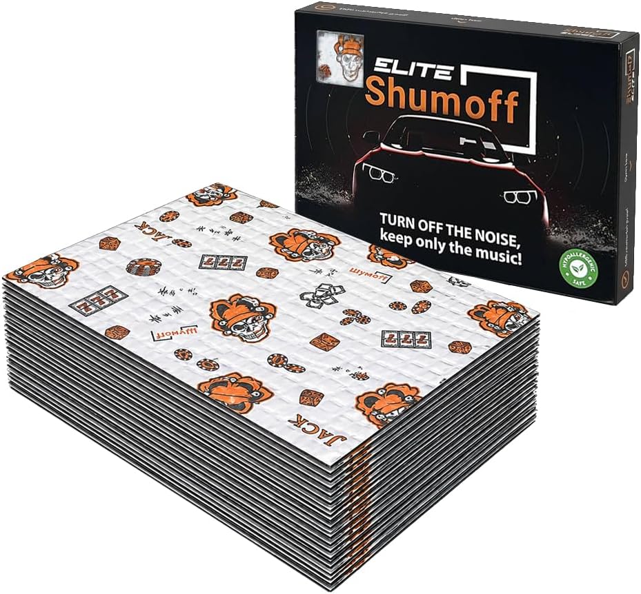 Shumoff Premium Car Door Soundproofing Kit – Complete 3-Layer Noise Reduction System with JACK Vibration Damper, P4V Heat Insulation & Practik Flex A15 Acoustic Foam for 4 Car Doors