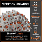 Shumoff Jack Sound Deadening - 25 PCs Self-Adhesive Automotive Sound Deadening - 2mm (79 mil) High-Adhesion Aluminum & Bitumen Mastic - Car Noise Reduction 26.9 Sqft Coverage - Sheet Size 14.56"L x 10.62"W
