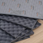 Shumoff Practik Flex A15 Sound Absorbing Foam – 6 Self-Adhesive Polyurethane Sheets 15mm (591 mil) Thick - Wave-Cut Noise Reduction Sealant - Sound Deadening Foam 12.1 Sqft Coverage - Sheet Size 19"L x 14"W