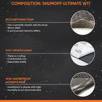 Shumoff Ultimat W17 Car Sound Absorbing Foam - 5 PCs Self-Adhesive Polyurethane Sheets 17mm (669 mil) Thick - Car Noise Reduction Foam 40.3 Sqft Coverage - Self-Adhesive Acoustic Insulation - Sheet Size 39.7"L x 29.5"W