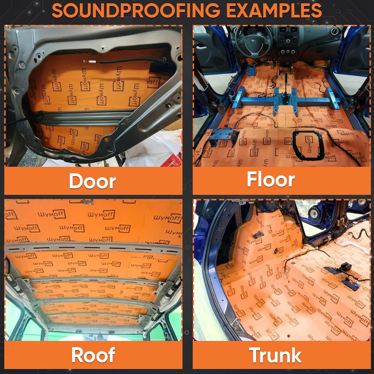 Shumoff P4V Sound Deadening Foam – 5 PCs Self-Adhesive Waterproof Closed-Cell Polyethylene Foam 4mm (157 mil) Thick - Heat Resistant 22.6 Sqft Coverage - Second Layer Noise Control - Sheet Size 29.5"L x 22"W