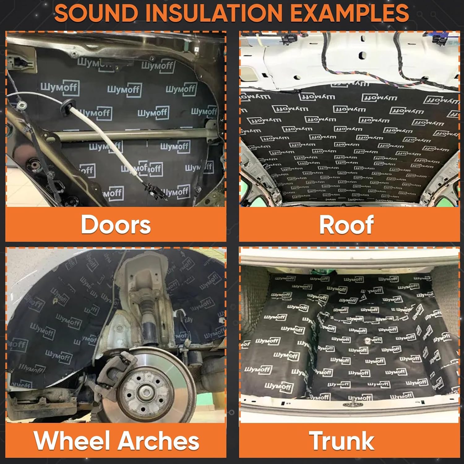 Shumoff Comfort 6 Car Sound Deadening Foam - 5 PCs Heat & Noise Insulation Mat - 6mm (236 mil) 40.3 Sqft Waterproof Car Sound Absorbing Foam - Fire-Resistant Closed-Cell Structure - Sheet Size 39"L x 29"W