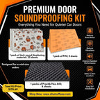 Shumoff Premium Car Door Soundproofing Kit – Complete 3-Layer Noise Reduction System with JACK Vibration Damper, P4V Heat Insulation & Practik Flex A15 Acoustic Foam for 4 Car Doors