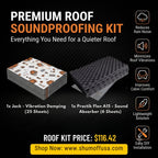 Shumoff Premium Car Roof Soundproofing Kit – 2-Layer Roof Insulation Set with JACK Vibration Damping Material & Practik Flex A15 Acoustic Foam for DIY Automotive Roof Installation
